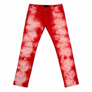 Isabel Marant Low rise Slim Cigarette Red Tie dye Jeans Sz 4 Festival Boho Chic